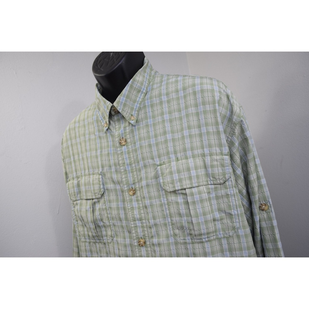 Duluth Trading Co Button Up Shirt Plaid Long Sleeve‎ Wicking Pockets Mens 3XL